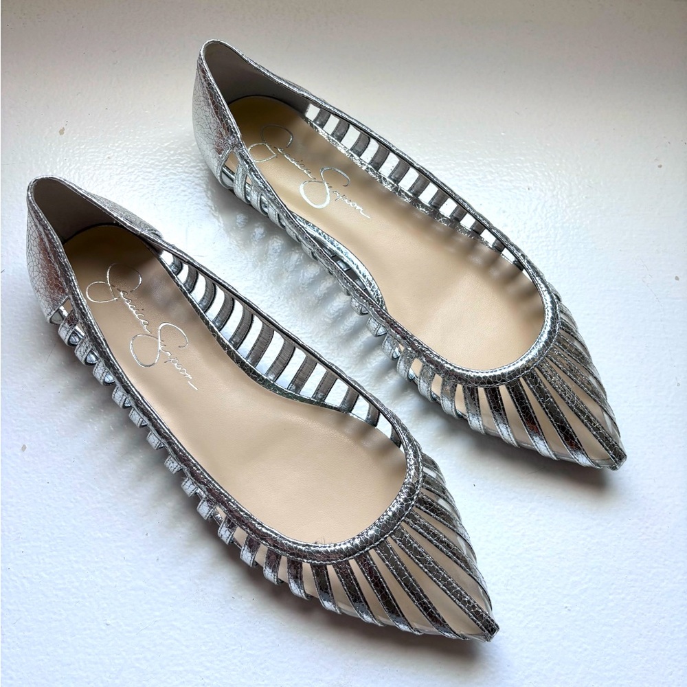 Silver Pointed Flats - image 1